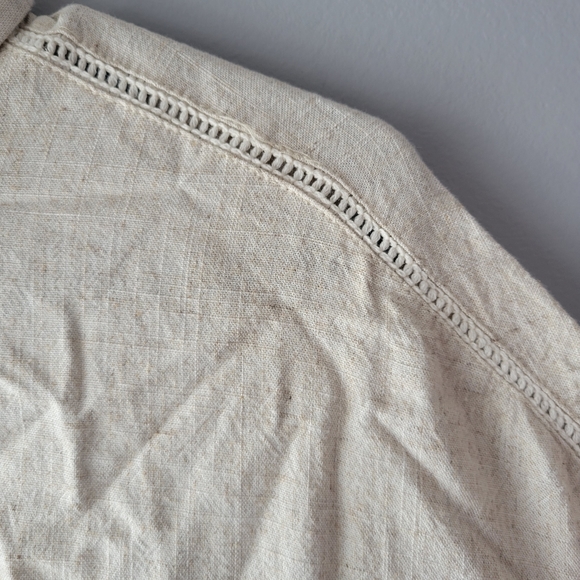 Apricot button-up viscose linen top sz 6 - Picture 4 of 8